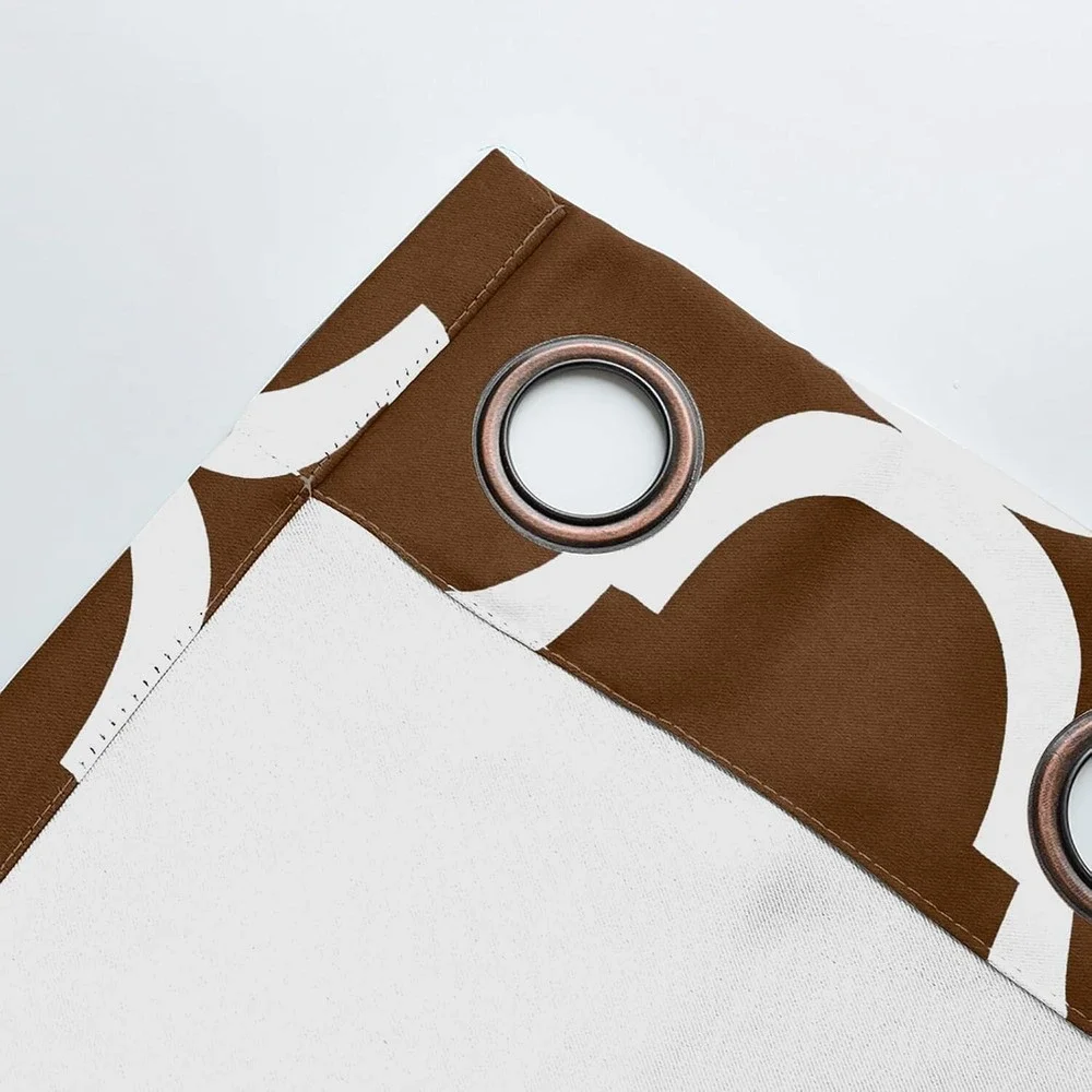 Melodieux 42x63 Coffee Brown Moroccan Grommet Curtain Panel Blackout Insulated 1